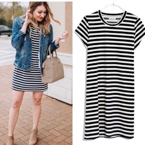 Madewell Striped Velour Tee Dress XXS
